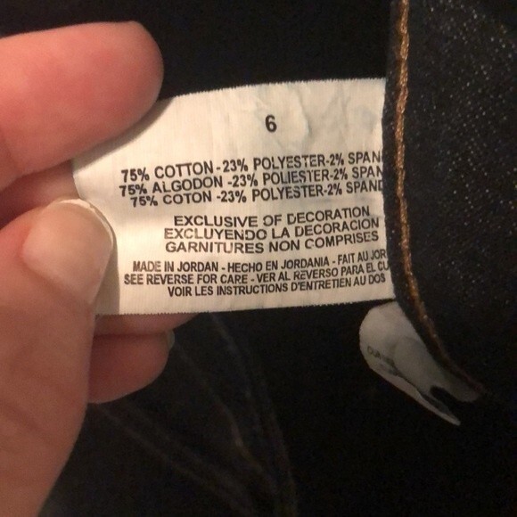 Nine West Indigo Dark Wash Boot Cut Rhinestone Embellished Jeans Size 6 - Picture 11 of 12